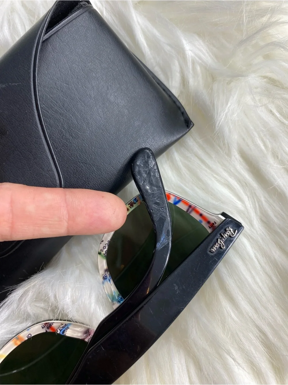 Ray-Ban Black Wayfarer Sunglasses with Multicolor Map-Print Temples